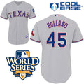 Custom Fan-Made Derek Holland Texas Rangers #45 Grey 2010 Baseball Jersey