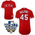 Custom Fan-Made Derek Holland Texas Rangers #45 Red 2010 Baseball Jersey