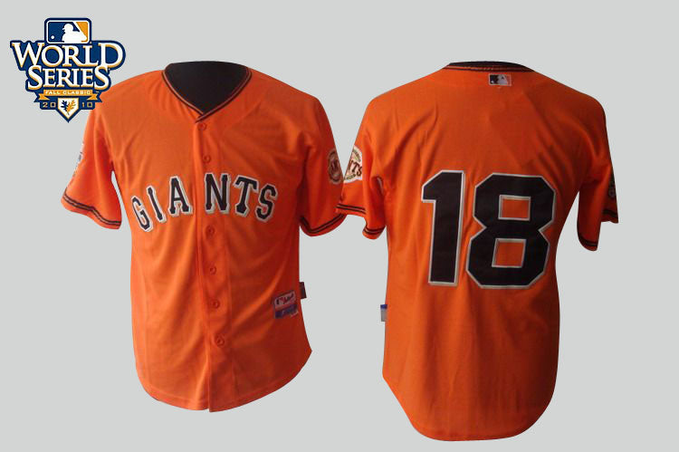 Custom Fan-Made Matt Cain San Francisco Giants #18 Orange 2010 Baseball Jersey