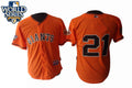 Custom Fan-Made Freddy Sanchez San Francisco Giants #21 Orange 2010 Baseball Jersey