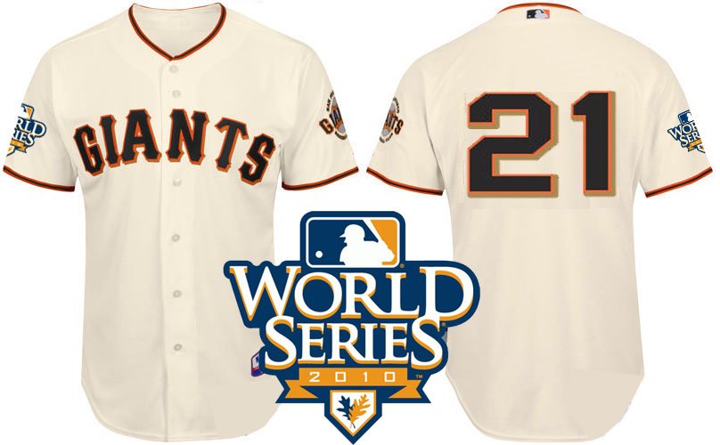 Custom Fan-Made Freddy Sanchez San Francisco Giants #21 2010 Baseball Jersey