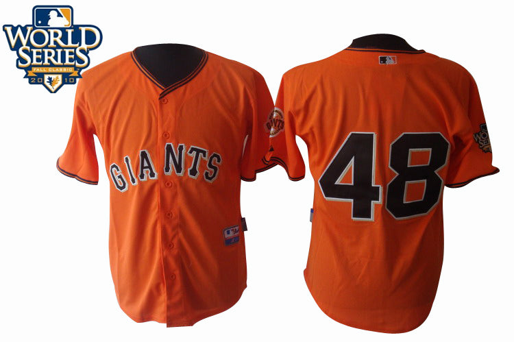 Custom Fan-Made Pablo Sandoval San Francisco Giants #48 Orange 2010 Baseball Jersey
