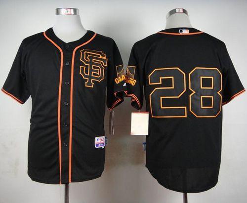 Custom Fan-Made Buster Posey San Francisco Giants #28 Black Baseball Jersey