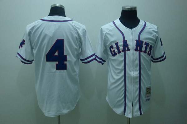 Custom Fan-Made Mel Ott San Francisco Giants #4 White Throwback Baseball Jersey