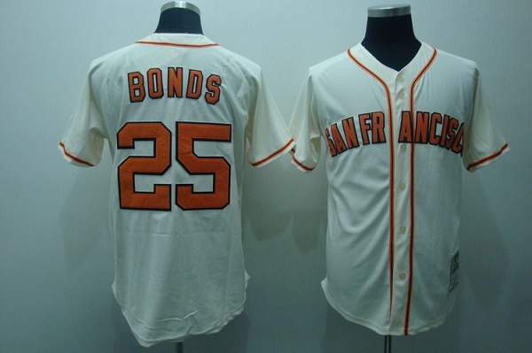 Custom Fan-Made Barry Bonds San Francisco Giants #25 Throwback Baseball Jersey
