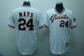 Custom Fan-Made Willie Mays San Francisco Giants #24 White Throwback Baseball Jersey
