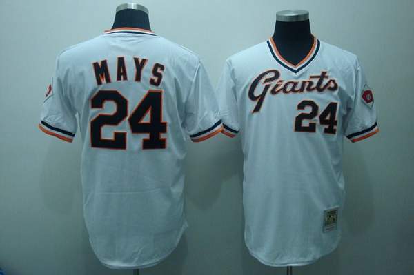 Custom Fan-Made Willie Mays San Francisco Giants #24 White Throwback Baseball Jersey