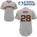Custom Fan-Made Buster Posey San Francisco Giants #28 Grey Baseball Jersey