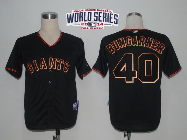 Custom Fan-Made Madison Bumgarner San Francisco Giants #40 Black 2014 Baseball Jersey