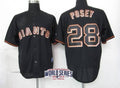 Custom Fan-Made Buster Posey San Francisco Giants #28 Black 2014 Baseball Jersey