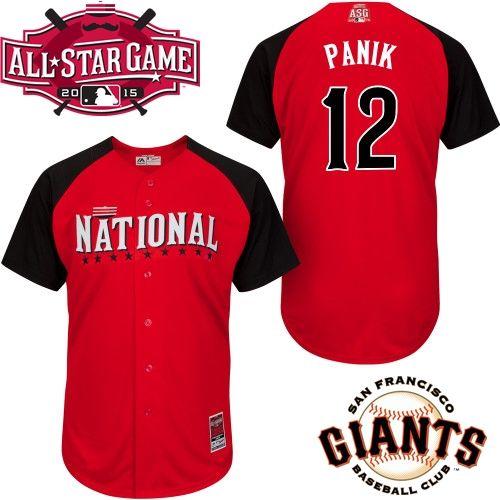 Custom Fan-Made Joe Panik San Francisco Giants #12 Red 2015 All-Star Edition Baseball Jersey