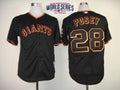 Custom Fan-Made Buster Posey San Francisco Giants #28 Black 2014 Baseball Jersey