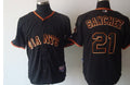 Custom Fan-Made Freddy Sanchez San Francisco Giants #21 Black Baseball Jersey