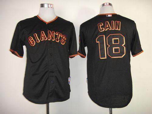 Custom Fan-Made Matt Cain San Francisco Giants #18 Black Baseball Jersey