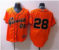 Custom Fan-Made Buster Posey San Francisco Giants #28 Orange Baseball Jersey