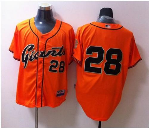 Custom Fan-Made Buster Posey San Francisco Giants #28 Orange Baseball Jersey