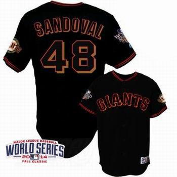 Custom Fan-Made Pablo Sandoval San Francisco Giants #48 Black 2014 Baseball Jersey
