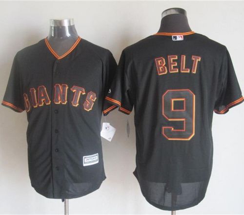 Custom Fan-Made Brandon Belt San Francisco Giants #9 Black Baseball Jersey