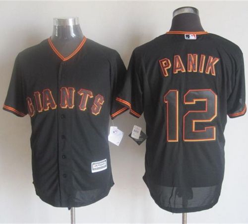 Custom Fan-Made Joe Panik San Francisco Giants #12 Black Baseball Jersey