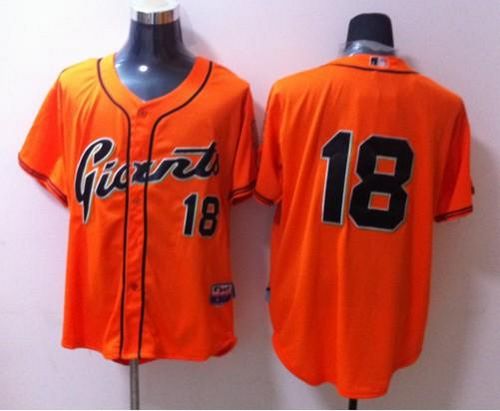 Custom Fan-Made Matt Cain San Francisco Giants #18 Orange Baseball Jersey