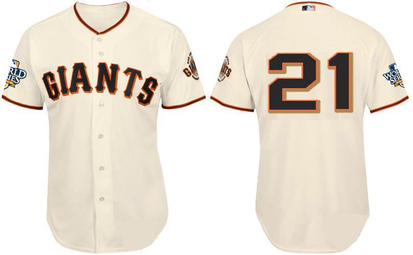 Custom Fan-Made Freddy Sanchez San Francisco Giants #21 Baseball Jersey