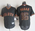 Custom Fan-Made Angel Pagan San Francisco Giants #16 Black Baseball Jersey