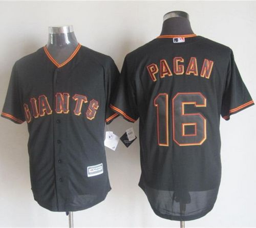 Custom Fan-Made Angel Pagan San Francisco Giants #16 Black Baseball Jersey