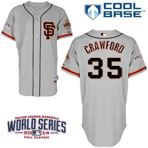 Custom Fan-Made Brandon Crawford San Francisco Giants #35 Grey 2014 Baseball Jersey