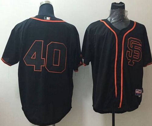 Custom Fan-Made Madison Bumgarner San Francisco Giants #40 Black Baseball Jersey