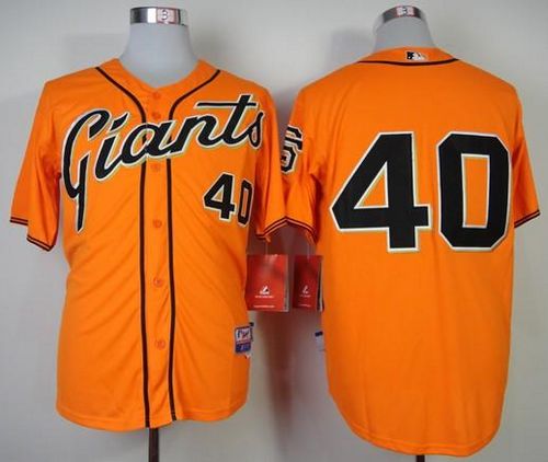 Custom Fan-Made Madison Bumgarner San Francisco Giants #40 Orange Baseball Jersey