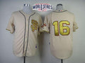 Custom Fan-Made Angel Pagan Cream NO San Francisco Giants #16 Gold 2014 Baseball Jersey