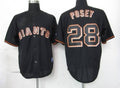 Custom Fan-Made Buster Posey San Francisco Giants #28 Black Baseball Jersey