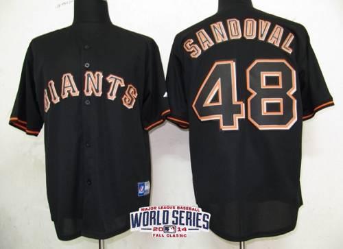 Custom Fan-Made Pablo Sandoval San Francisco Giants #48 Black 2014 Baseball Jersey