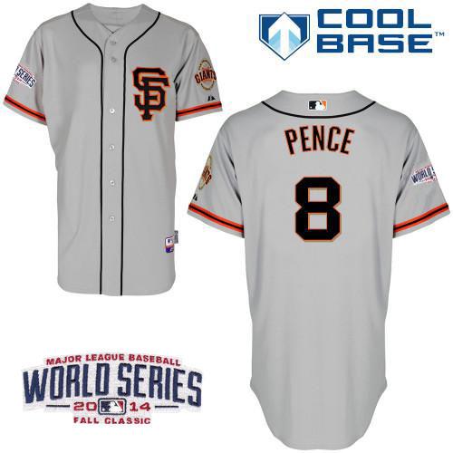 Custom Fan-Made Hunter Pence San Francisco Giants #8 Grey 2014 Baseball Jersey