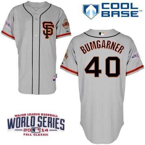 Custom Fan-Made Madison Bumgarner San Francisco Giants #40 Grey 2014 Baseball Jersey