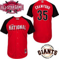 Custom Fan-Made Brandon Crawford San Francisco Giants #35 Red 2015 All-Star Edition Baseball Jersey