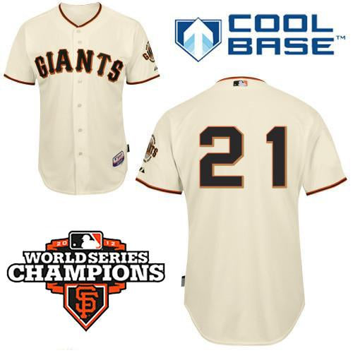 Custom Fan-Made Freddy Sanchez San Francisco Giants #21 2012 Baseball Jersey