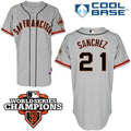 Custom Fan-Made Freddy Sanchez San Francisco Giants #21 Grey 2012 Baseball Jersey