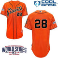 Custom Fan-Made Buster Posey San Francisco Giants #28 Orange 2014 Baseball Jersey