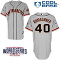 Custom Fan-Made Madison Bumgarner San Francisco Giants #40 Grey 2014 Baseball Jersey
