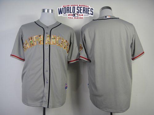 Custom Fan-Made Grey 2014 San Francisco Giants Baseball Jersey San Francisco Giants Grey 2014 USMC Baseball Jersey