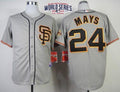 Custom Fan-Made Willie Mays San Francisco Giants #24 Grey 2014 Baseball Jersey