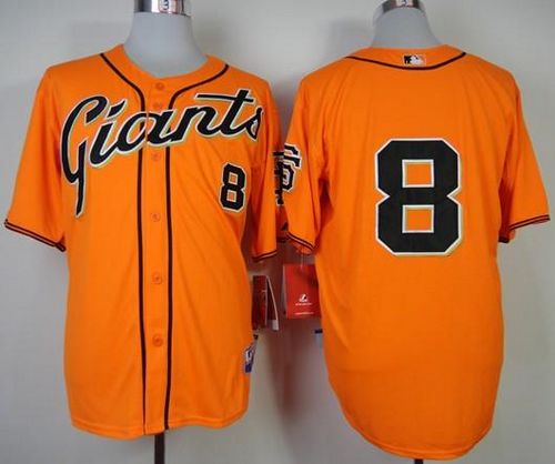 Custom Fan-Made Hunter Pence San Francisco Giants #8 Orange Baseball Jersey