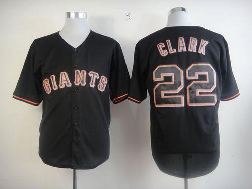 Custom Fan-Made Will Clark San Francisco Giants #22 Black Baseball Jersey
