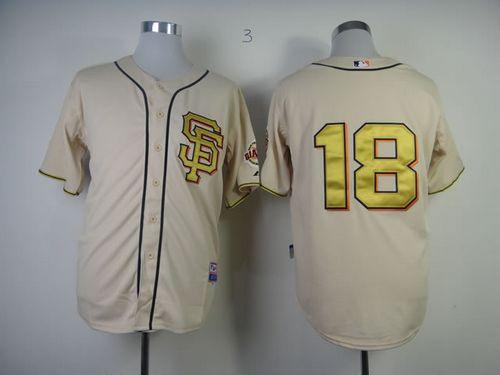 Custom Fan-Made Matt Cain Cream NO San Francisco Giants #18 Gold Baseball Jersey