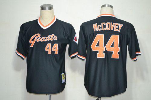 Custom Fan-Made Willie McCovey San Francisco Giants #44 Black Throwback Baseball Jersey
