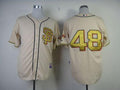 Custom Fan-Made Pablo Sandoval Cream NO San Francisco Giants #48 Gold Baseball Jersey