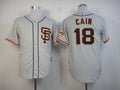 Custom Fan-Made Matt Cain San Francisco Giants #18 Grey Baseball Jersey
