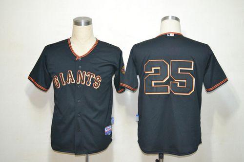 Custom Fan-Made Barry Bonds San Francisco Giants #25 Black Baseball Jersey