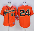 Custom Fan-Made Willie Mays San Francisco Giants #24 Orange Baseball Jersey